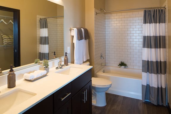 Bathroom with twin sinks