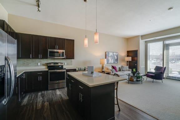 Kitchen and living room