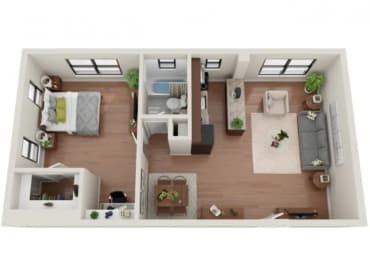 1 bed 1 bath A at Convent Gardens Apartments, St. Louis
