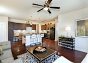 Thumbnail 1 of 31 - Model living room/kitchen