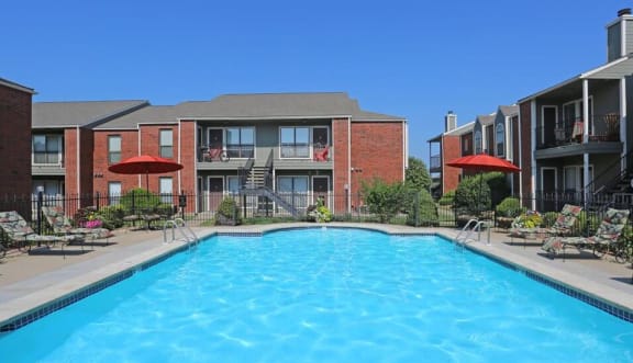 apartment with pool at crown colony apartments in topeka