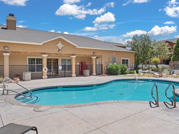 the swimming pool at the apartments for rent