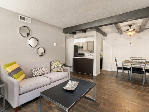 living room with hardwood style flooring 