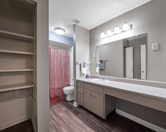 the preserve at ballantyne commons apartments bathroom with sink and shower
