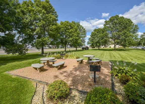 Outdoor Grilling and Seating at Community Grounds