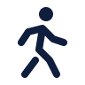 A blue stick figure is walking.
