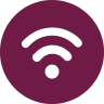 a large purple circle with a white wifi symbol in the middle of it