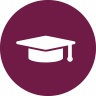 a graduation cap on a purple background