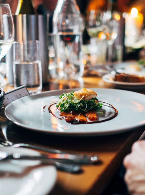 a plate of food on a table