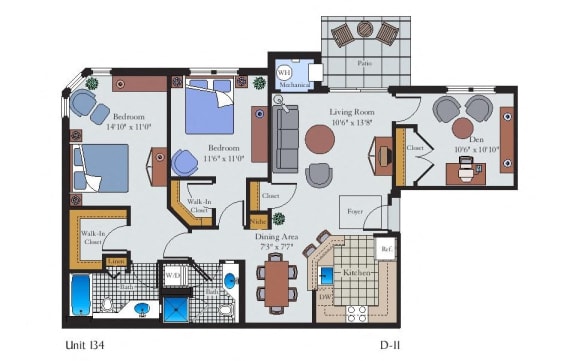 2 bedroom apartments of The Whitney near bethesda metro