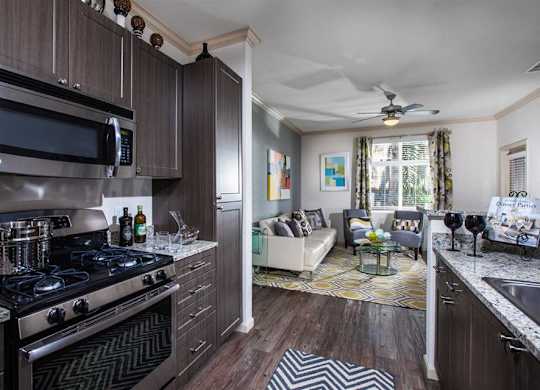 The Verdant Apartments Kitchen with Gas Stovetop in San Jose CA