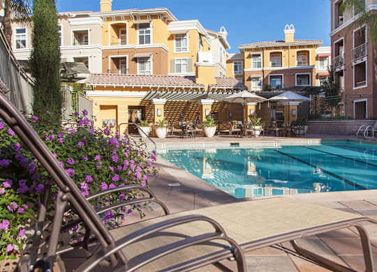 The Verdant Apartments poolside lounger in San Jose CA