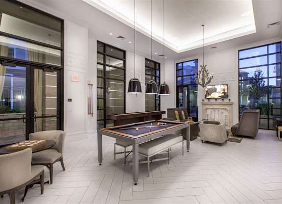 The Verdant Apartments game room with billiard in San Jose CA