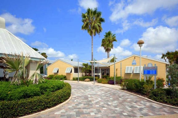 Landscaping and palm trees at Coral Club, Bradenton