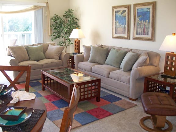 Spacious Living Room at Stone Hedge Village Townhouses, Farmington, NY