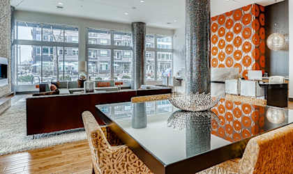 resident lounge at Waterford RiNo Apartments, Colorado