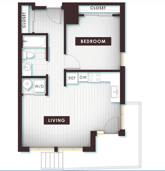 Floor Plan  1.1A at Delo Apartments, Colorado