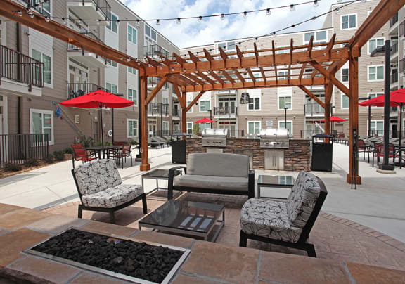 Brookstown -  fire pit at Link Apartments® Brookstown, North Carolina
