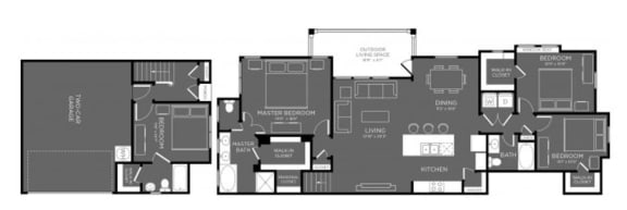 Four Bed Three Bath Floor Plan at Mansions Woodland, Conroe
