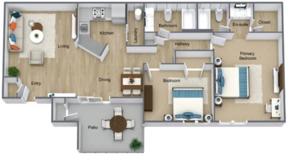 B1 Floor Plan at The Dawson, Rocky Mount, NC