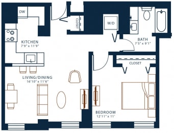 Belden Stratford | 1 Bedroom 1 Bath | 747 Sq Ft  at The Belden Stratford, Chicago, IL