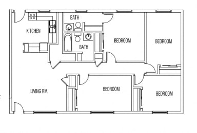  Floor Plan 4 BED / 1 BATH