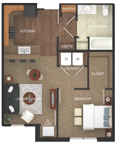 Floor Plan  One Bedroom Floorplan