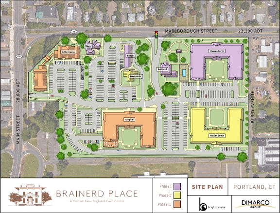 A site plan for Brainerd Place in Portland, CT.