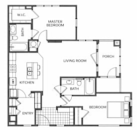  Floor Plan 2 Bedroom 2 Bathroom
