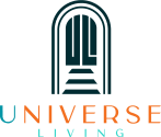 the logo for united living is a drawing of a door with a staircase