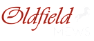 A logo with the text "Oldfield" in red with a silhouette of a horse and rider.