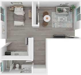  Floor Plan Upgraded Studio