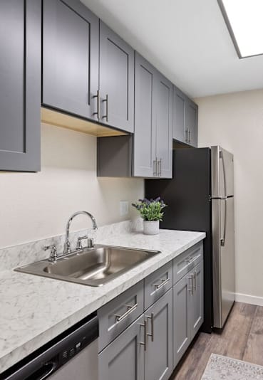 Kitchen Sink With Faucet at Hill Crest Apartment Homes, Seattle, WA