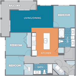 C1-EU Floor Plan at Watermark on Twenty Mile, Parker, Colorado