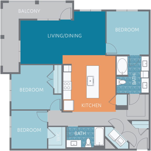 Floor Plan  C1-EU Floor Plan at Watermark on Twenty Mile, Parker, Colorado