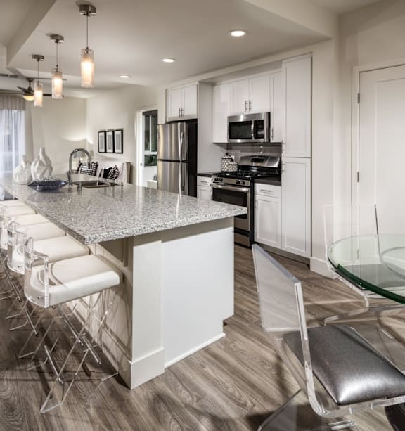 One11 Luxury Apartments in Corona, California Model Kitchen with Island