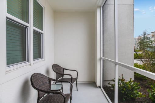 Patio at Centre Pointe Apartments in Melbourne, FL