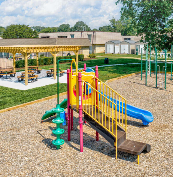 our playground has a variety of equipment for children to enjoy at Bayville Apartments, Virginia