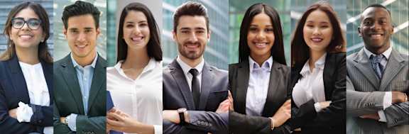 a group of people in suits and ties
