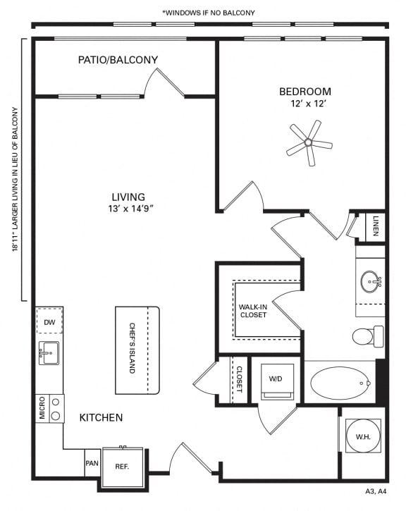 Kenan Floor Plan at Berkshire Chapel Hill, Chapel Hill, 27514