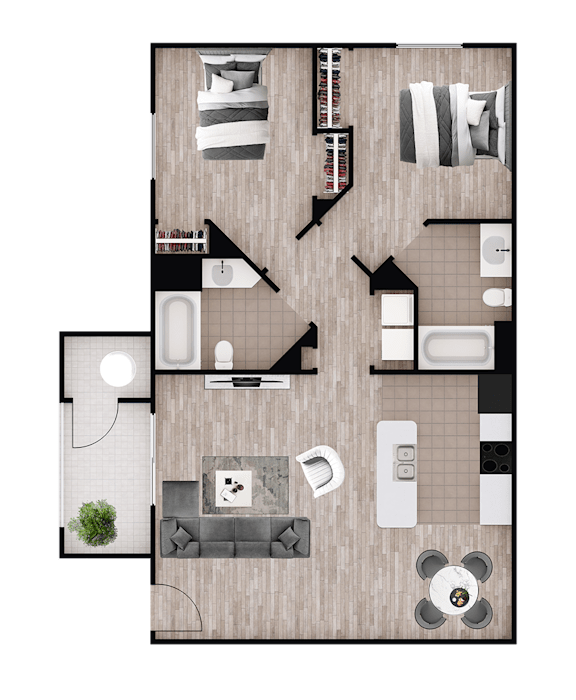 Madera Canyon floor plan at The Place at Canyon Ridge with 2 bedrooms and 2 bathrooms.