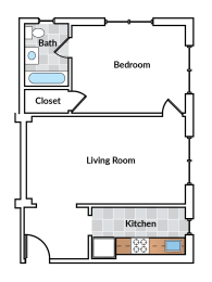  Floor Plan 1 Bedroom 02 Tier