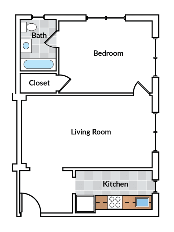  Floor Plan 1 Bedroom 02 Tier