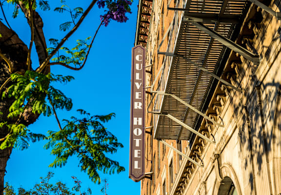 a sign on the side of a building