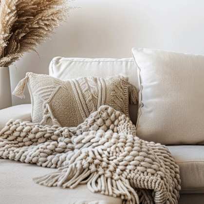 a living room with a couch and pillows on it at Shenandoah Properties in Lafayette, IN 47905