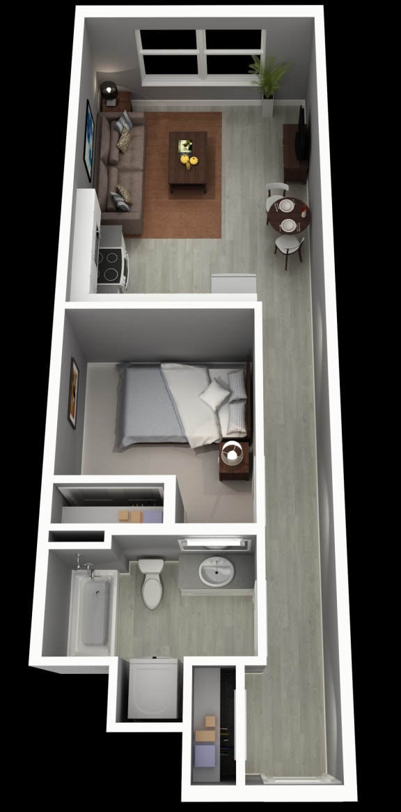  Floor Plan 1 Bedroom, 1 Bath - Style B