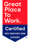 A Great Place to Work certification for Canada for the period of November 2025 to November 2026.