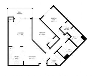 The Mallard Floor plan Waterstone Apartments in Minnetonka, MN H The Mallard