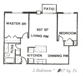  Floor Plan 2 Bedroom 1 Bath