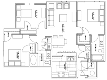  Floor Plan 3 Bedroom (The Olympus)